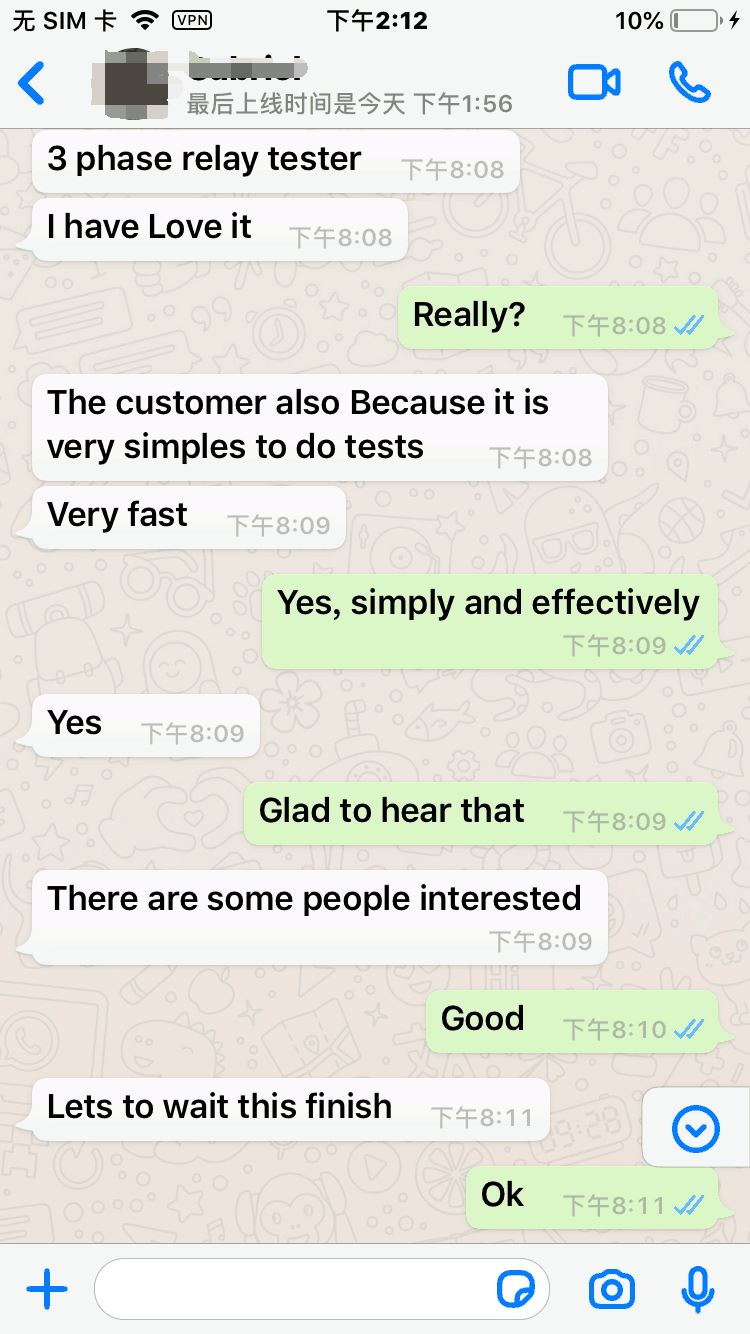 We Got Good Feedback From The Retailer Customer About Our 3 Phase Relay Tester